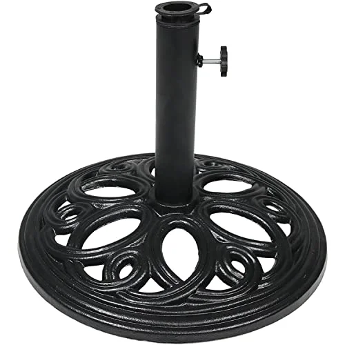 Sunnydaze 24 lb Round Cast Iron Patio Umbrella Base Sunnydaze 24 lb Round Cast Iron Patio Umbrella Base