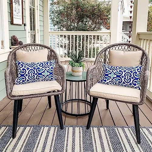PHI VILLA 3-Piece Rope Conversation Bistro Set