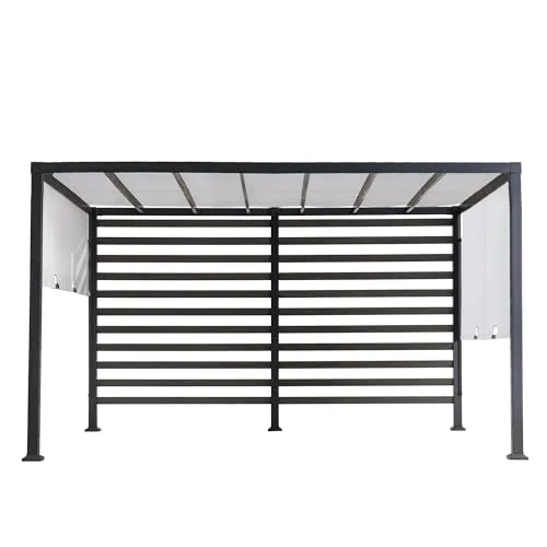 Sunjoy Maverick 10' x 12' Steel Pergola with Privacy Screen Sunjoy Maverick 10' x 12' Steel Pergola with Privacy Screen