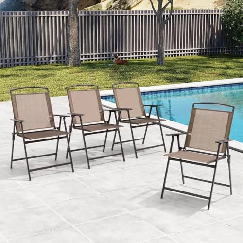 Crestlive Products Folding Patio Chairs Set of 4 Crestlive Products Folding Patio Chairs Set of 4