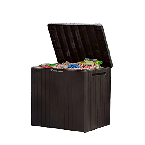 Keter City 30 Gallon Resin Storage Box and Side Table Keter City 30 Gallon Resin Storage Box and Side Table