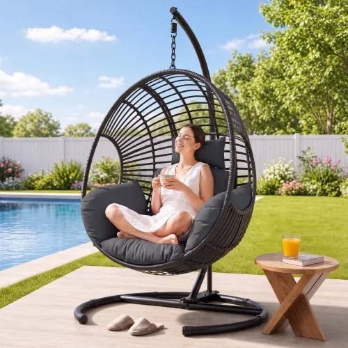 CHINNLUU Oversized Hanging Egg Chair with Stand (400 lbs) CHINNLUU Oversized Hanging Egg Chair with Stand (400 lbs)