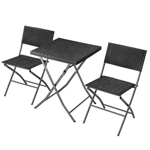 NUU GARDEN 3-Piece Folding Patio Bistro Set