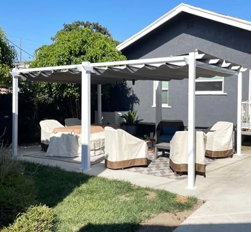PURPLE LEAF 10' x 13' Retractable Aluminum Pergola PURPLE LEAF 10' x 13' Retractable Aluminum Pergola