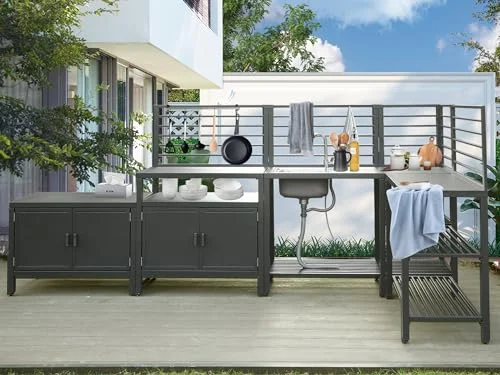 Domi 5-Piece Outdoor Kitchen Island with Storage Domi 5-Piece Outdoor Kitchen Island with Storage