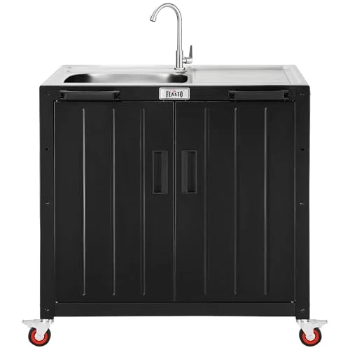 Feasto Outdoor Kitchen Island with Stainless Steel Sink, 35-Inch Feasto Outdoor Kitchen Island with Stainless Steel Sink, 35-Inch