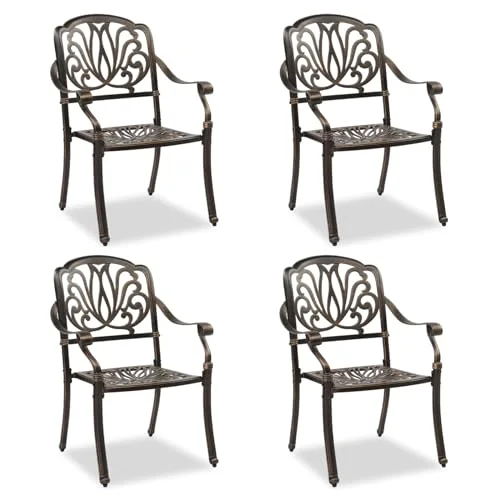 VINGLI Cast Aluminum Dining Chairs Set of 4 VINGLI Cast Aluminum Dining Chairs Set of 4