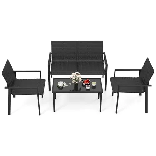 Tangkula 4-Piece Patio Furniture Set (Galvanized Frame)