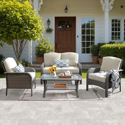 ovios 4-Piece High Back Patio Furniture Set