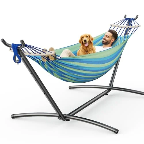 ANAGOO Double Hammock with Stand, Anti-Rollover Spreader Bar ANAGOO Double Hammock with Stand, Anti-Rollover Spreader Bar