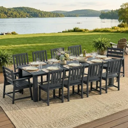 LOUNZY 11-Piece HDPE Patio Dining Set for 10 LOUNZY 11-Piece HDPE Patio Dining Set for 10