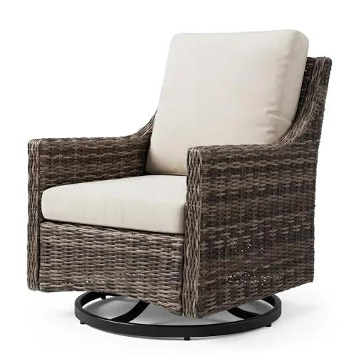 Varmoza Outdoor Swivel Rocker Wicker Glider Chair Varmoza Outdoor Swivel Rocker Wicker Glider Chair