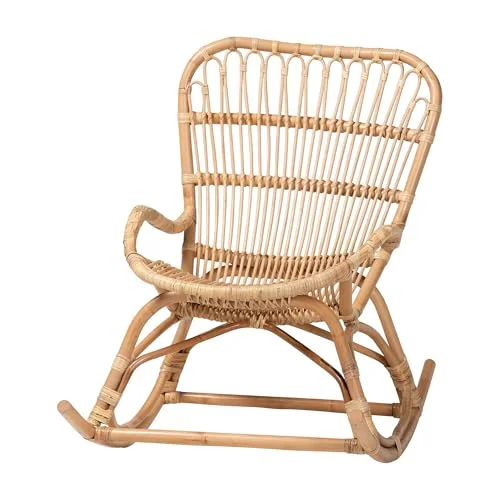 bali & pari Mahin Natural Rattan Rocking Chair (Covered Spaces Only) bali & pari Mahin Natural Rattan Rocking Chair (Covered Spaces Only)