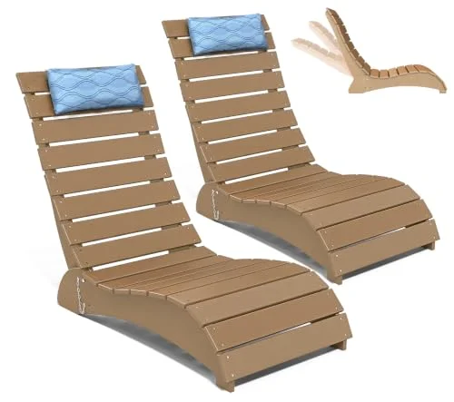NAVINE Adjustable HDPE Pool Lounge Chairs Set of 2 NAVINE Adjustable HDPE Pool Lounge Chairs Set of 2