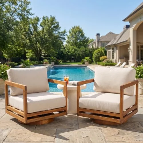 Christopher Knight Home Tanah Acacia Wood Swivel Accent Chairs, Set of 2 Christopher Knight Home Tanah Acacia Wood Swivel Accent Chairs, Set of 2