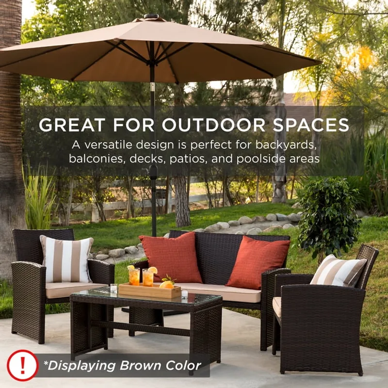 Best Choice Products 4-Piece Wicker Set