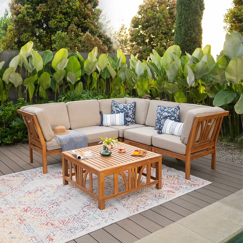 Cambridge Casual Laguna 6-Piece Teak Sectional