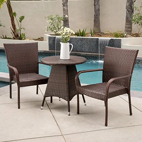 Christopher Knight Home Nelson Outdoor Wicker Bistro Set Christopher Knight Home Nelson Outdoor Wicker Bistro Set