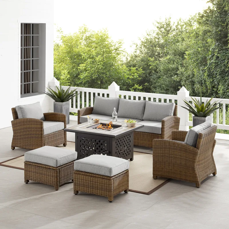 COSIEST 6-Piece Wicker Conversation Set