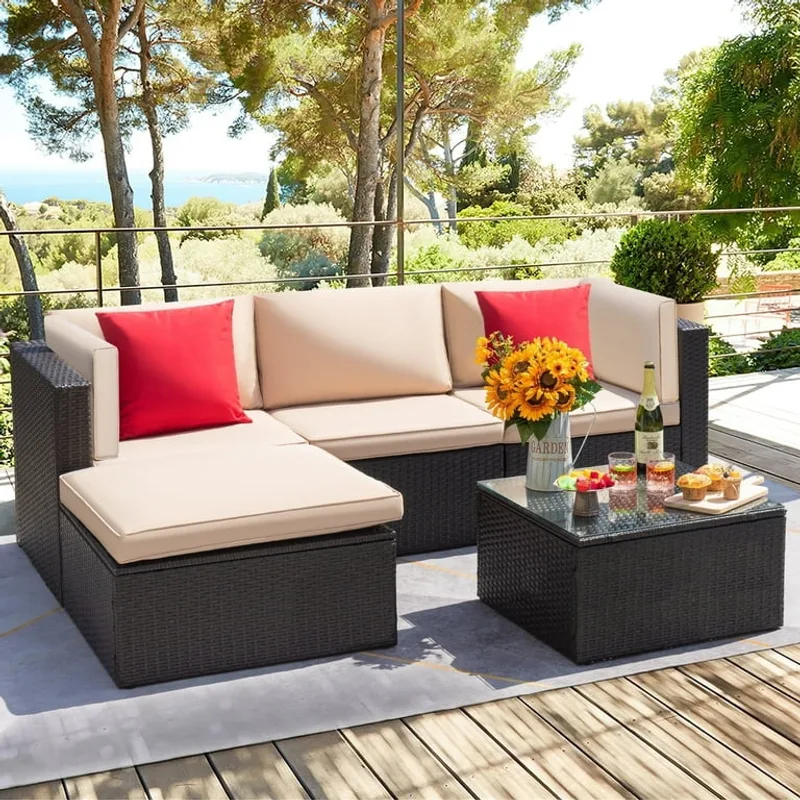 Devoko 7-Piece Modular Wicker Sectional