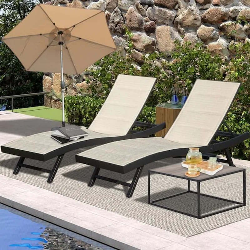 Domi Outdoor Wicker Chaise Lounge Set of 2 Domi Outdoor Wicker Chaise Lounge Set of 2