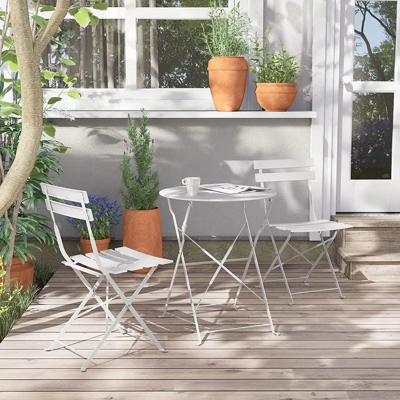 Grand Patio 3-Piece Steel Folding Bistro Set Grand Patio 3-Piece Steel Folding Bistro Set