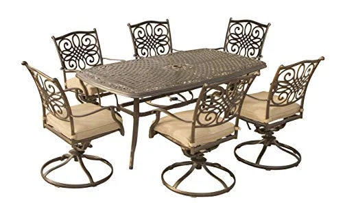 Hanover Traditions 7-Piece Cast Aluminum Dining Set