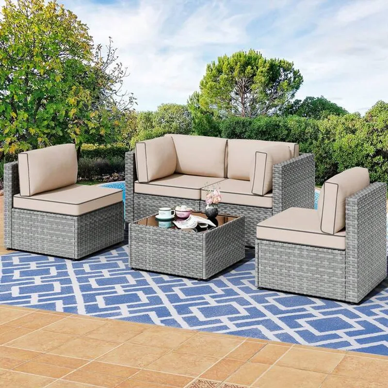 JAMFLY 5-Piece Outdoor Patio Sectional JAMFLY 5-Piece Outdoor Patio Sectional