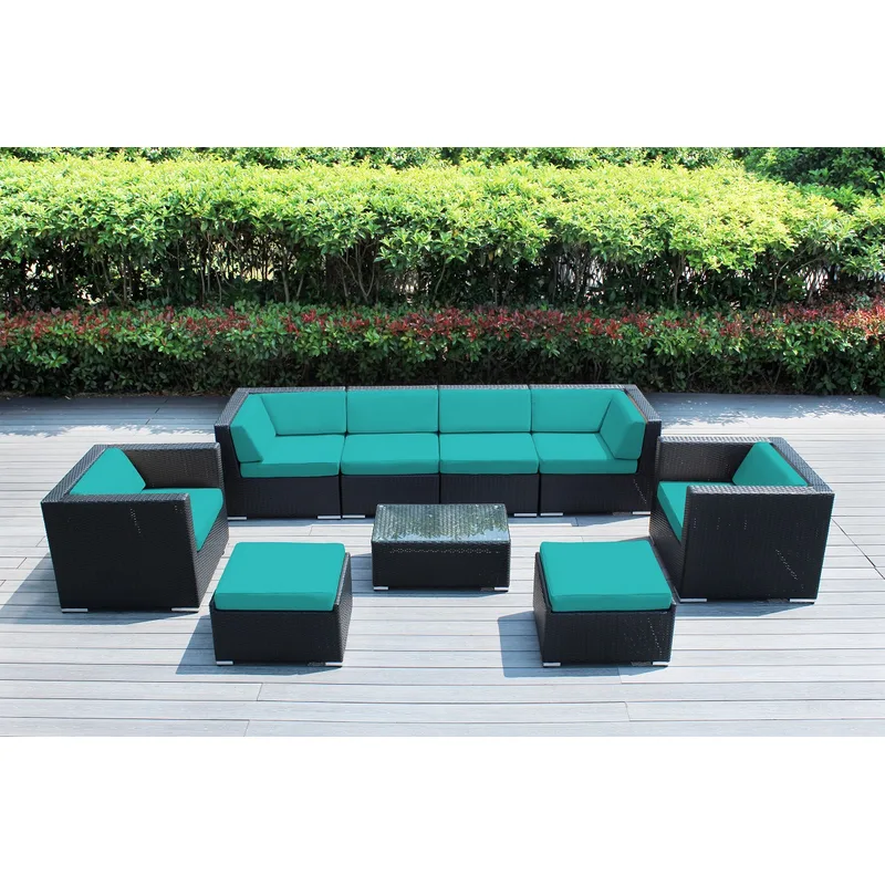 Ohana 9-Piece Outdoor Wicker Sectional