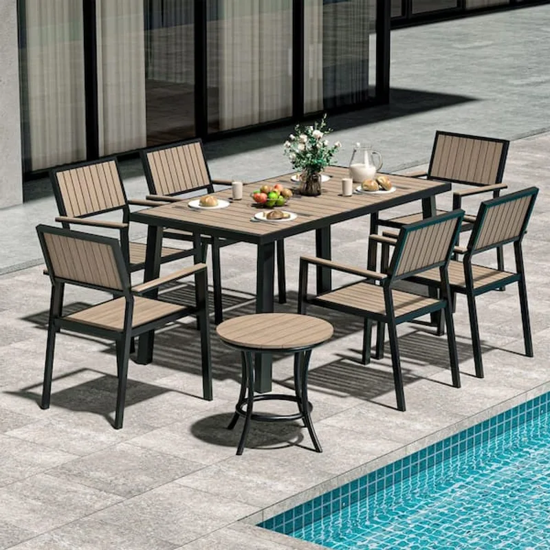 Pamapic 8-Piece Aluminum Dining Set
