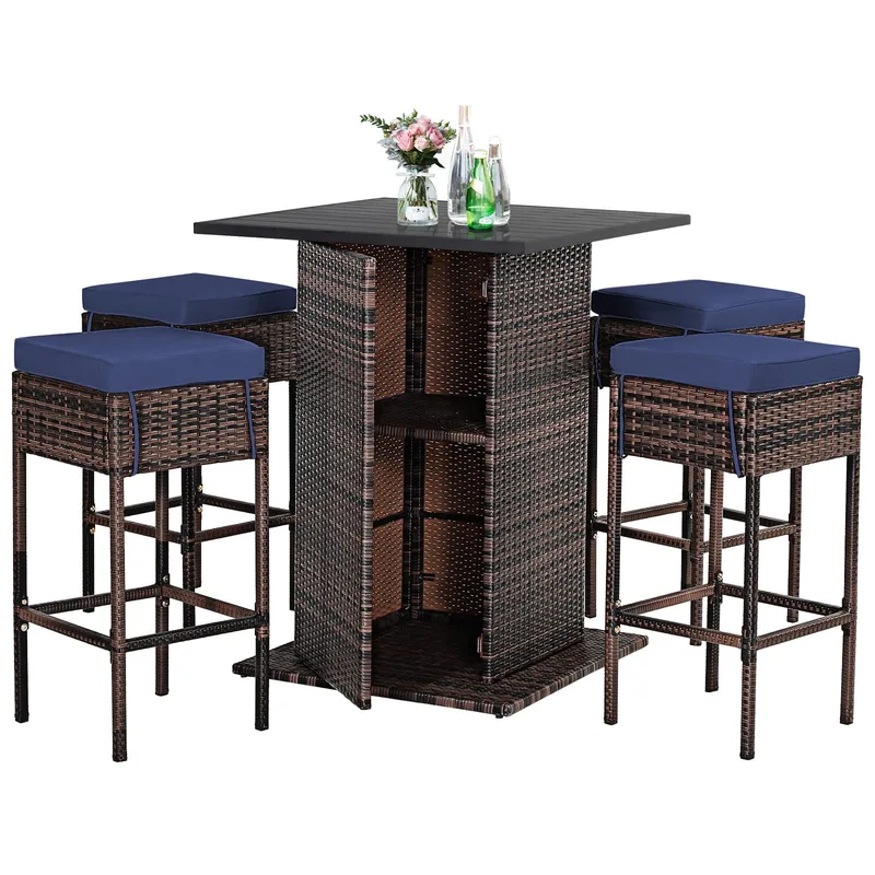 TANGKULA 5-Piece Outdoor Bar Set