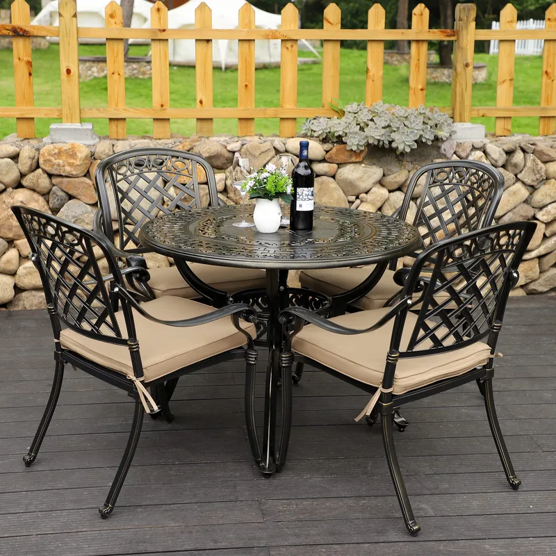 Yaheetech 5-Piece Cast Aluminum Dining Set