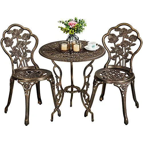 Yaheetech 3-Piece Cast Aluminum Bistro Set Yaheetech 3-Piece Cast Aluminum Bistro Set